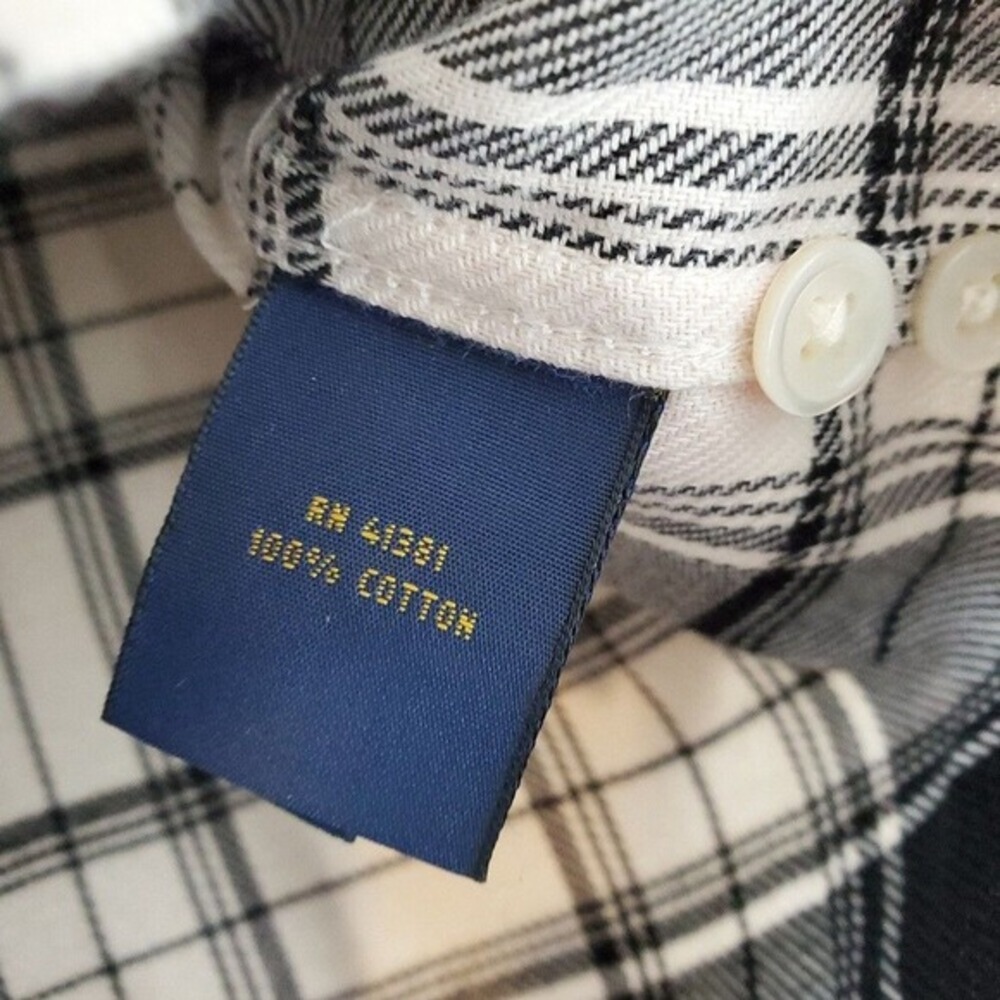 Polo Ralph Lauren Plaid Flannel Shirt Rhinestone Logo Monogram Womens Small - Picture 6 of 8